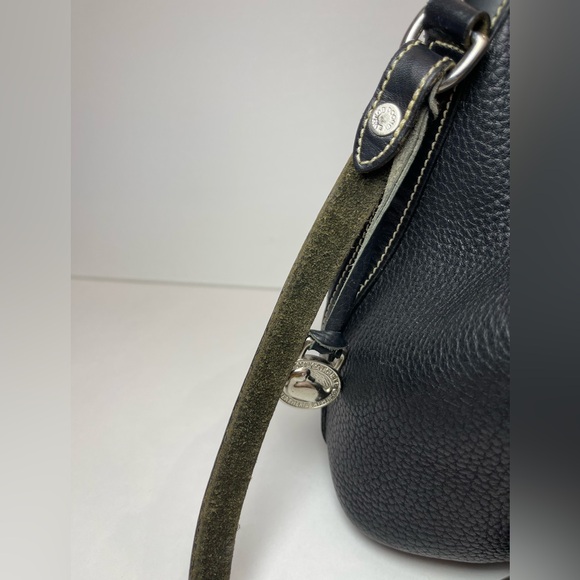 Vintage 90s Dooney & Bourke black pebbled leather drawstring bucket purse - Picture 10 of 14